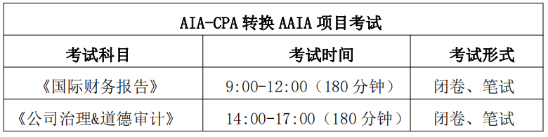 AIA-CPA 轉換項目 2024 年度第二次考試及考前學習通知